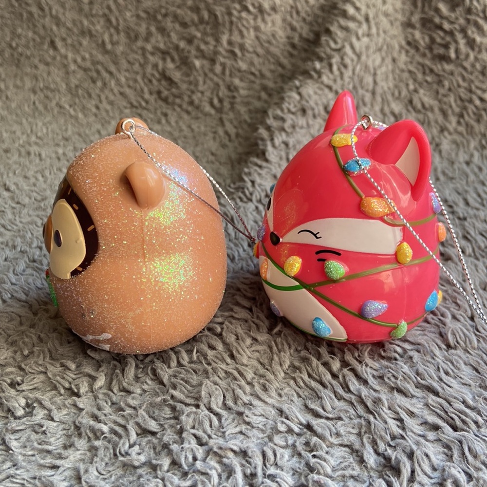 Squishmallows 2024 Fifi the Fox & Hans the Hedgehog Christmas Ornaments. NWOT. - Picture 3 of 15